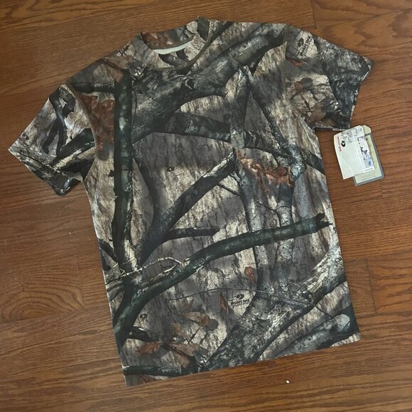 NWT Russell Outdoors Mossy Oak Camo Vaportec SS Tee Mock Neck Size Medium - Picture 2 of 8